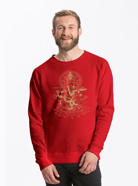 Peaces.bio - handbedruckte Biomode Bio Herren-Sweatshirt Ganesha von Peaces.bio - handbedruckte Biomode