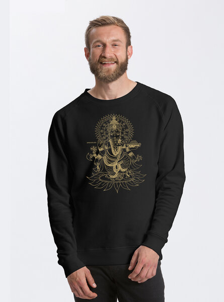 Peaces.bio - handbedruckte Biomode Bio Herren-Sweatshirt Ganesha von Peaces.bio - handbedruckte Biomode