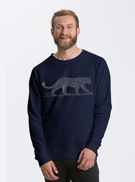 Peaces.bio - handbedruckte Biomode Bio Herren-Sweatshirt Leopard von Peaces.bio - handbedruckte Biomode