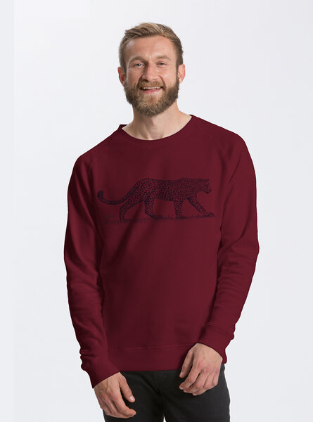 Peaces.bio - handbedruckte Biomode Bio Herren-Sweatshirt Leopard von Peaces.bio - handbedruckte Biomode