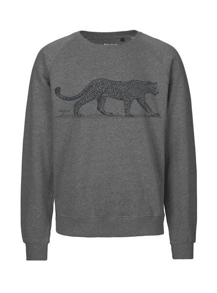 Peaces.bio - handbedruckte Biomode Bio Herren-Sweatshirt Leopard von Peaces.bio - handbedruckte Biomode