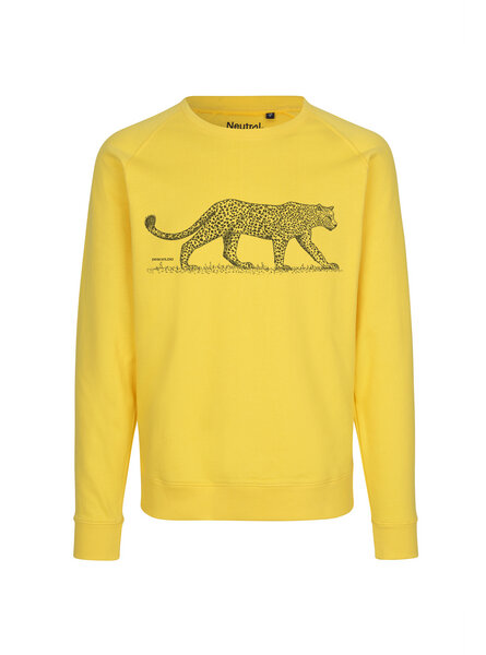 Peaces.bio - handbedruckte Biomode Bio Herren-Sweatshirt Leopard von Peaces.bio - handbedruckte Biomode