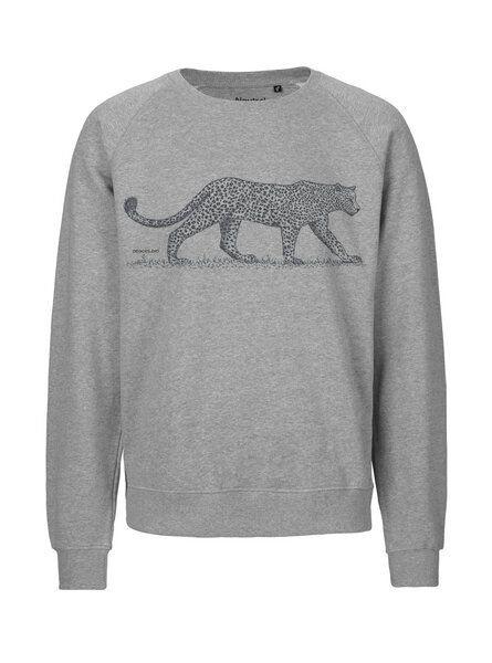 Peaces.bio - handbedruckte Biomode Bio Herren-Sweatshirt Leopard von Peaces.bio - handbedruckte Biomode