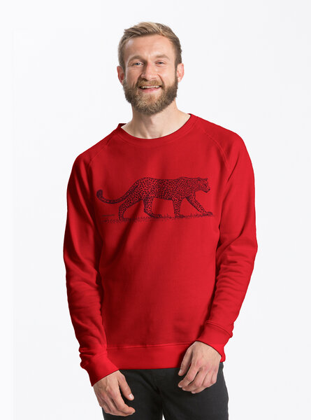 Peaces.bio - handbedruckte Biomode Bio Herren-Sweatshirt Leopard von Peaces.bio - handbedruckte Biomode