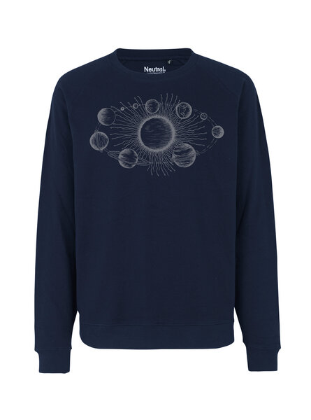 Peaces.bio - handbedruckte Biomode Bio Herren Sweatshirt Sonnensystem von Peaces.bio - handbedruckte Biomode