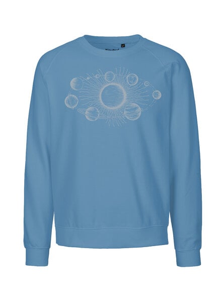 Peaces.bio - handbedruckte Biomode Bio Herren Sweatshirt Sonnensystem von Peaces.bio - handbedruckte Biomode