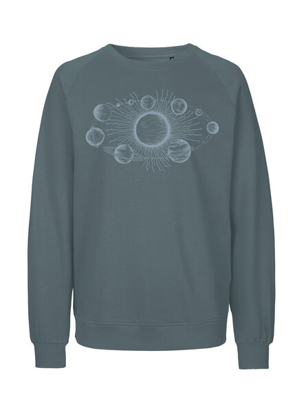 Peaces.bio - handbedruckte Biomode Bio Herren Sweatshirt Sonnensystem von Peaces.bio - handbedruckte Biomode