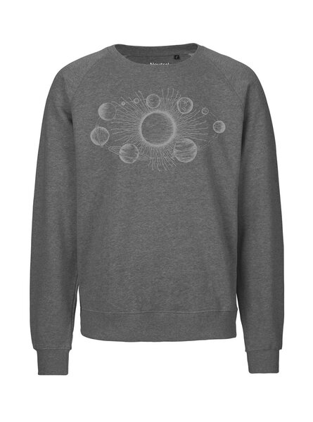 Peaces.bio - handbedruckte Biomode Bio Herren Sweatshirt Sonnensystem von Peaces.bio - handbedruckte Biomode