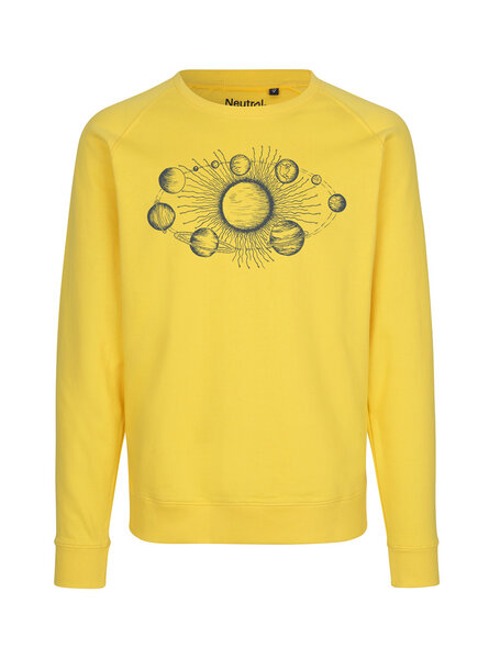 Peaces.bio - handbedruckte Biomode Bio Herren Sweatshirt Sonnensystem von Peaces.bio - handbedruckte Biomode