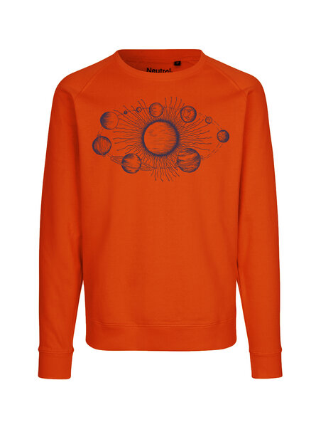 Peaces.bio - handbedruckte Biomode Bio Herren Sweatshirt Sonnensystem von Peaces.bio - handbedruckte Biomode