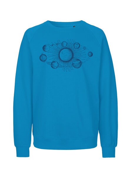 Peaces.bio - handbedruckte Biomode Bio Herren Sweatshirt Sonnensystem von Peaces.bio - handbedruckte Biomode