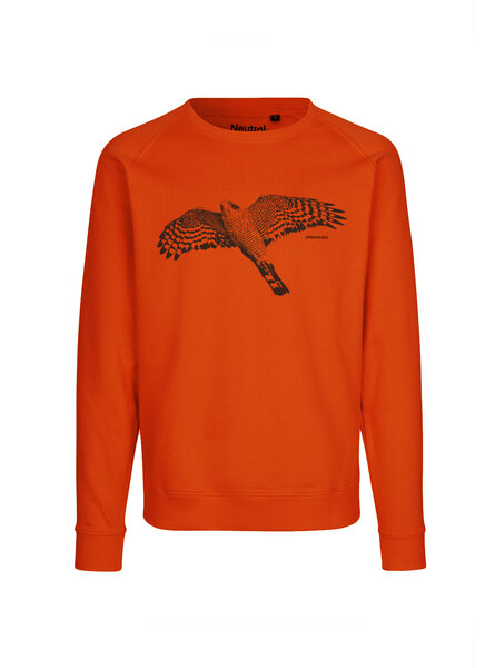 Peaces.bio - handbedruckte Biomode Bio Herren-Sweatshirt Sperber von Peaces.bio - handbedruckte Biomode