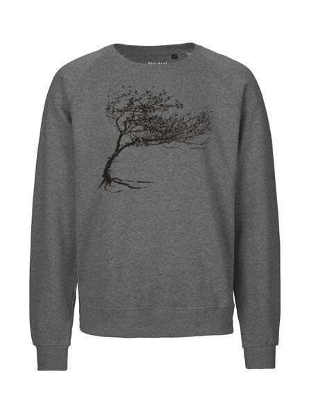Peaces.bio - handbedruckte Biomode Bio Herren-Sweatshirt Windy Tree von Peaces.bio - handbedruckte Biomode