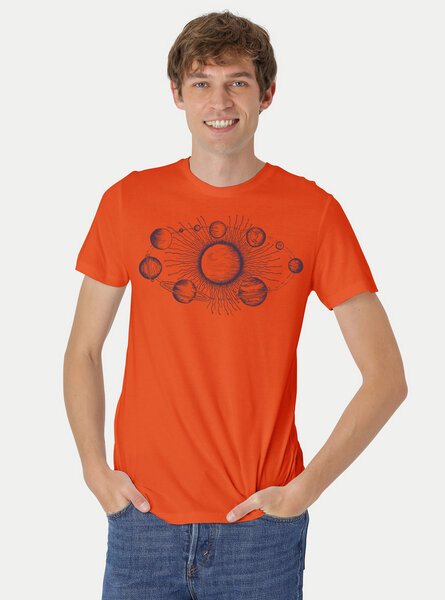 Peaces.bio - handbedruckte Biomode Bio-Herren-T-Shirt Sonnensystem von Peaces.bio - handbedruckte Biomode