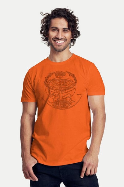 Peaces.bio - handbedruckte Biomode Bio-Herren-T-Shirt "Weltenesche" von Peaces.bio - handbedruckte Biomode