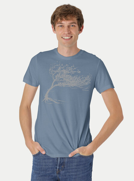 Peaces.bio - handbedruckte Biomode Bio-Herren-T-Shirt "Windy Tree" von Peaces.bio - handbedruckte Biomode