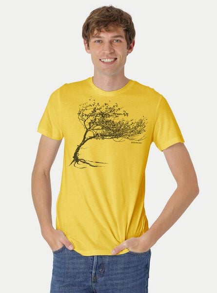 Peaces.bio - handbedruckte Biomode Bio-Herren-T-Shirt "Windy Tree" von Peaces.bio - handbedruckte Biomode