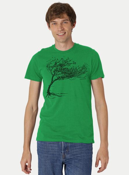 Peaces.bio - handbedruckte Biomode Bio-Herren-T-Shirt "Windy Tree" von Peaces.bio - handbedruckte Biomode
