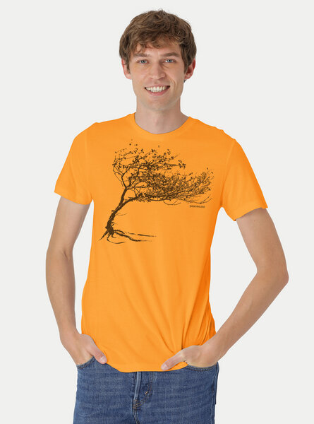 Peaces.bio - handbedruckte Biomode Bio-Herren-T-Shirt "Windy Tree" von Peaces.bio - handbedruckte Biomode