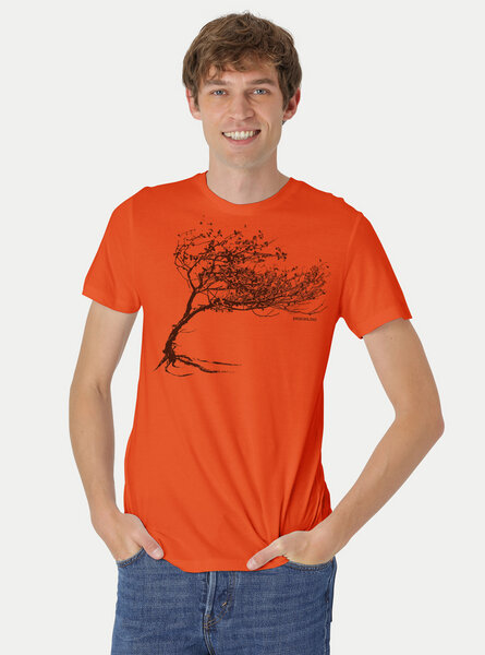 Peaces.bio - handbedruckte Biomode Bio-Herren-T-Shirt "Windy Tree" von Peaces.bio - handbedruckte Biomode