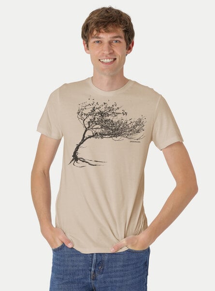 Peaces.bio - handbedruckte Biomode Bio-Herren-T-Shirt "Windy Tree" von Peaces.bio - handbedruckte Biomode