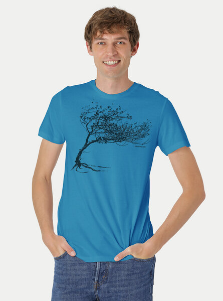 Peaces.bio - handbedruckte Biomode Bio-Herren-T-Shirt "Windy Tree" von Peaces.bio - handbedruckte Biomode