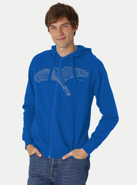 Peaces.bio - handbedruckte Biomode Bio Herren-Zip-Hoodie Sperber von Peaces.bio - handbedruckte Biomode