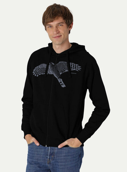 Peaces.bio - handbedruckte Biomode Bio Herren-Zip-Hoodie Sperber von Peaces.bio - handbedruckte Biomode