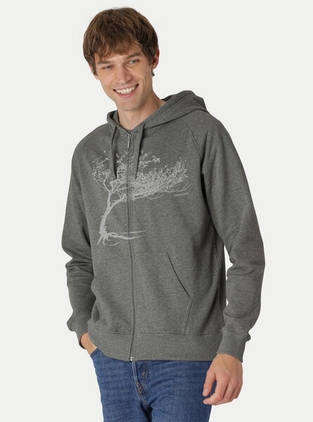 Peaces.bio - handbedruckte Biomode Bio Herren-Zip-Hoodie Windy Tree von Peaces.bio - handbedruckte Biomode