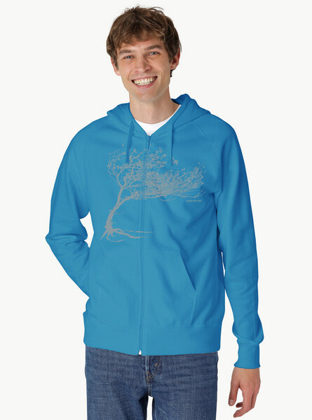 Peaces.bio - handbedruckte Biomode Bio Herren-Zip-Hoodie Windy Tree von Peaces.bio - handbedruckte Biomode