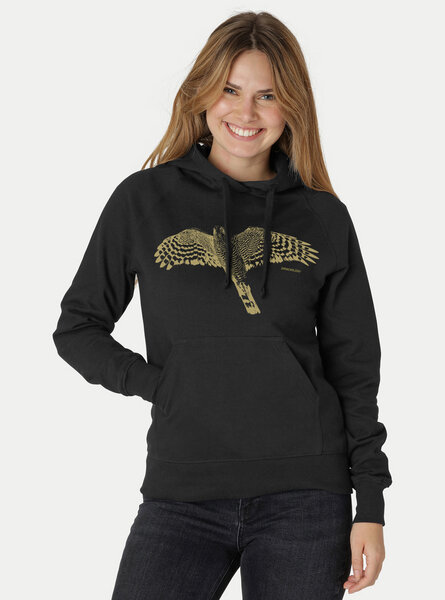 Peaces.bio - handbedruckte Biomode Bio-Hoodie Sperber Damen von Peaces.bio - handbedruckte Biomode