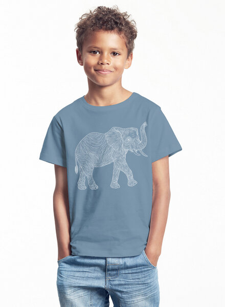 Peaces.bio - handbedruckte Biomode Bio-Kinder T-Shirt "Babyelefant" von Peaces.bio - handbedruckte Biomode