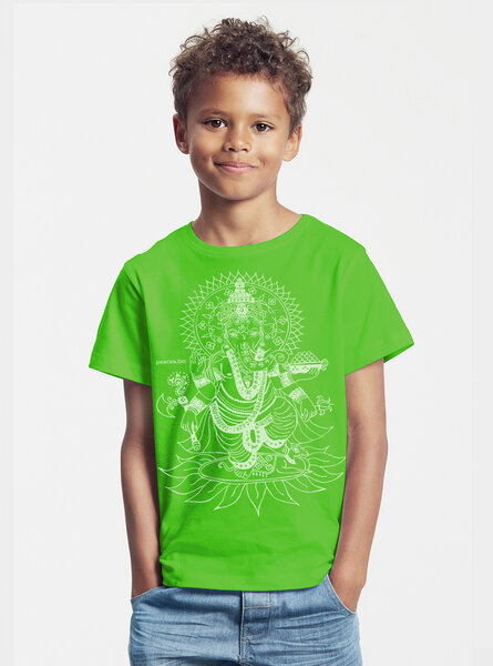 Peaces.bio - handbedruckte Biomode Bio-Kinder T-Shirt Ganesha von Peaces.bio - handbedruckte Biomode