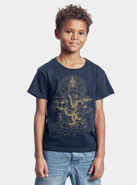 Peaces.bio - handbedruckte Biomode Bio-Kinder T-Shirt Ganesha von Peaces.bio - handbedruckte Biomode