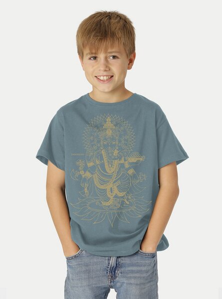 Peaces.bio - handbedruckte Biomode Bio-Kinder T-Shirt Ganesha von Peaces.bio - handbedruckte Biomode