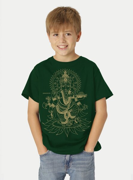 Peaces.bio - handbedruckte Biomode Bio-Kinder T-Shirt Ganesha von Peaces.bio - handbedruckte Biomode