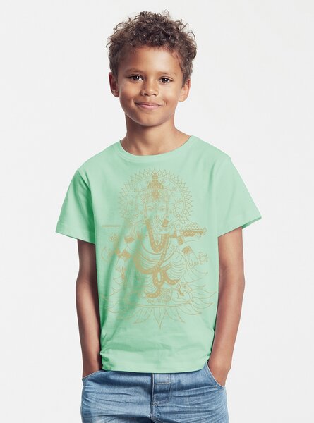 Peaces.bio - handbedruckte Biomode Bio-Kinder T-Shirt Ganesha von Peaces.bio - handbedruckte Biomode