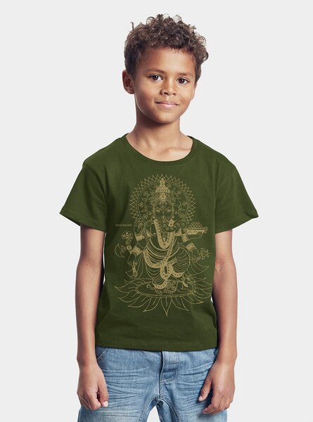 Peaces.bio - handbedruckte Biomode Bio-Kinder T-Shirt Ganesha von Peaces.bio - handbedruckte Biomode