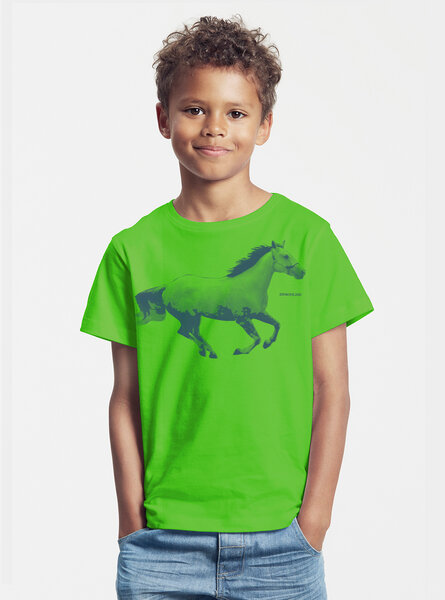 Peaces.bio - handbedruckte Biomode Bio-Kinder T-Shirt Horsepower von Peaces.bio - handbedruckte Biomode