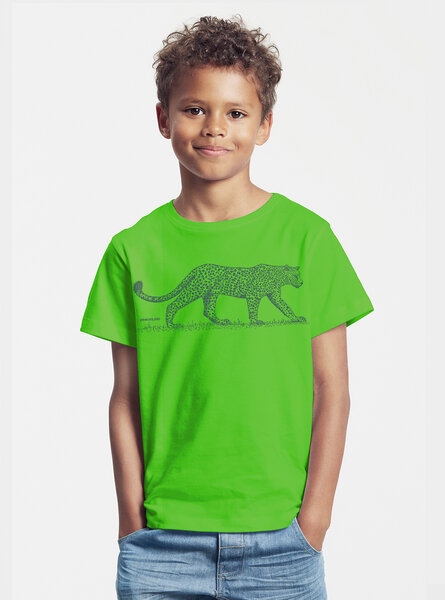 Peaces.bio - handbedruckte Biomode Bio-Kinder T-Shirt Leopard von Peaces.bio - handbedruckte Biomode