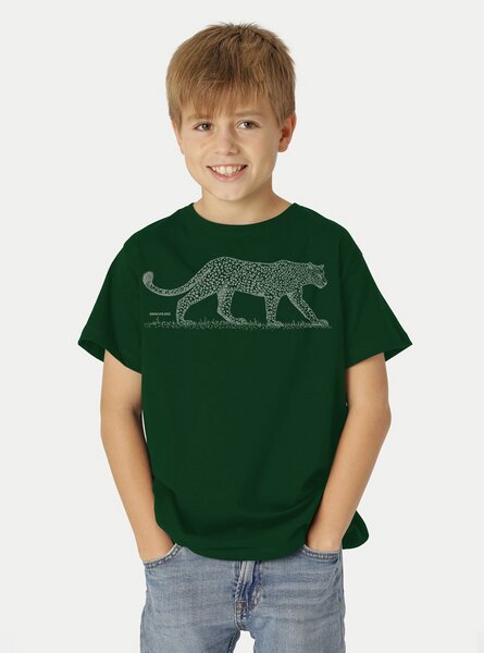 Peaces.bio - handbedruckte Biomode Bio-Kinder T-Shirt Leopard von Peaces.bio - handbedruckte Biomode