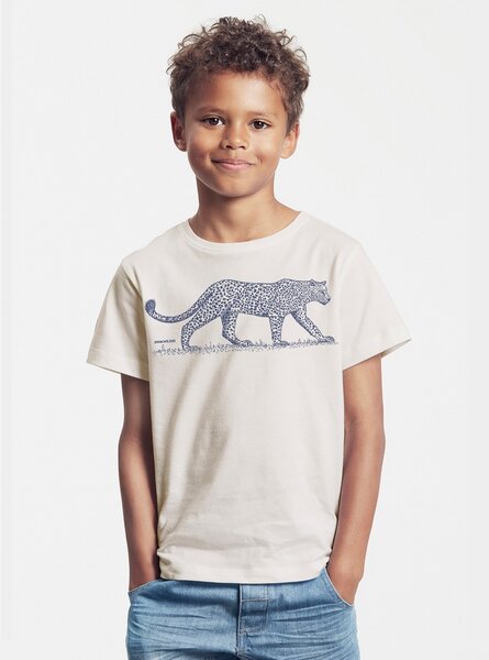 Peaces.bio - handbedruckte Biomode Bio-Kinder T-Shirt Leopard von Peaces.bio - handbedruckte Biomode