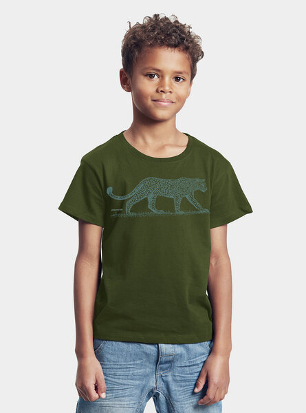 Peaces.bio - handbedruckte Biomode Bio-Kinder T-Shirt Leopard von Peaces.bio - handbedruckte Biomode