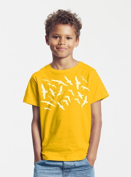 Peaces.bio - handbedruckte Biomode Bio-Kinder T-Shirt Möwen von Peaces.bio - handbedruckte Biomode