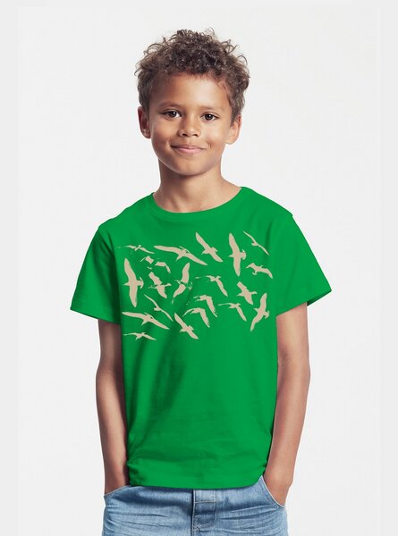 Peaces.bio - handbedruckte Biomode Bio-Kinder T-Shirt Möwen von Peaces.bio - handbedruckte Biomode