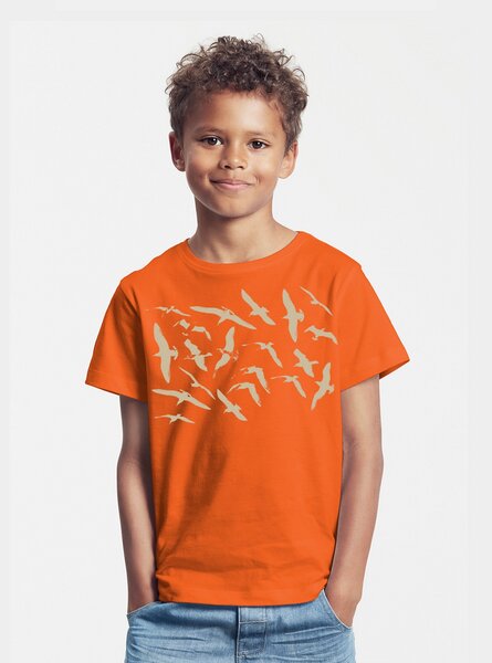 Peaces.bio - handbedruckte Biomode Bio-Kinder T-Shirt Möwen von Peaces.bio - handbedruckte Biomode