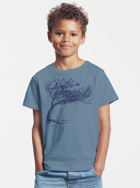 Peaces.bio - handbedruckte Biomode Bio-Kinder T-Shirt Windy Tree von Peaces.bio - handbedruckte Biomode