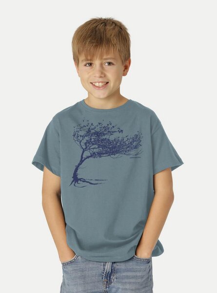 Peaces.bio - handbedruckte Biomode Bio-Kinder T-Shirt Windy Tree von Peaces.bio - handbedruckte Biomode