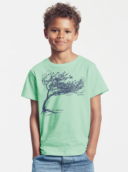 Peaces.bio - handbedruckte Biomode Bio-Kinder T-Shirt Windy Tree von Peaces.bio - handbedruckte Biomode