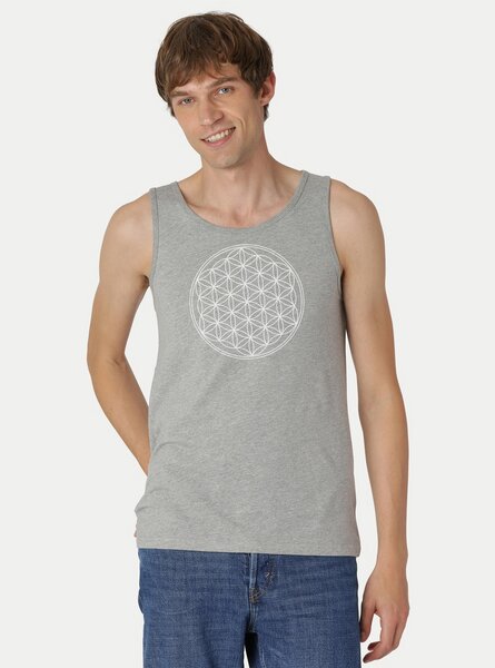 Peaces.bio - handbedruckte Biomode Bio Tank Top "Die Blume des Lebens" Herren von Peaces.bio - handbedruckte Biomode